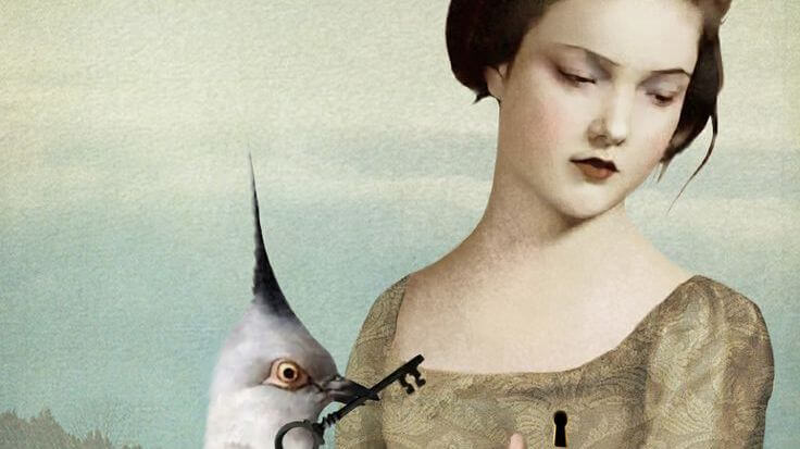 bird with key in its mouth