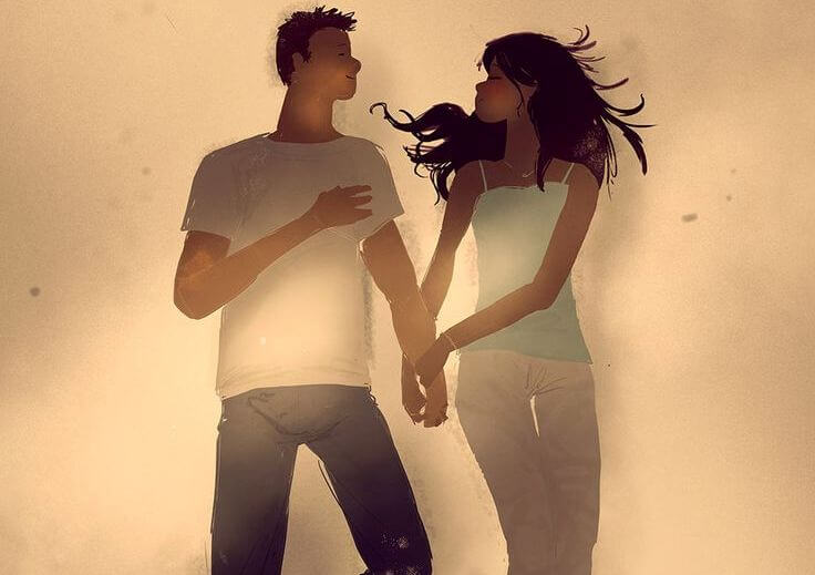 couple holding hands