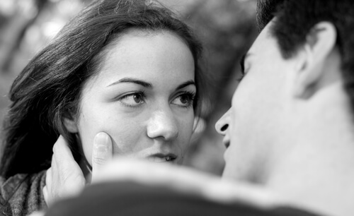 couple looking into each others eyes