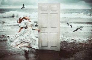 door on beach