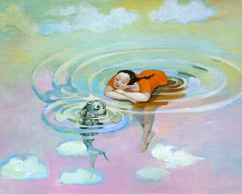 girl with fish
