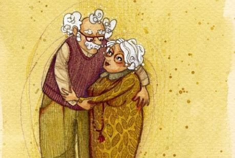 Grootouders knuffelen
