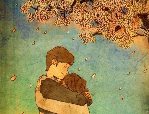 hugs tree