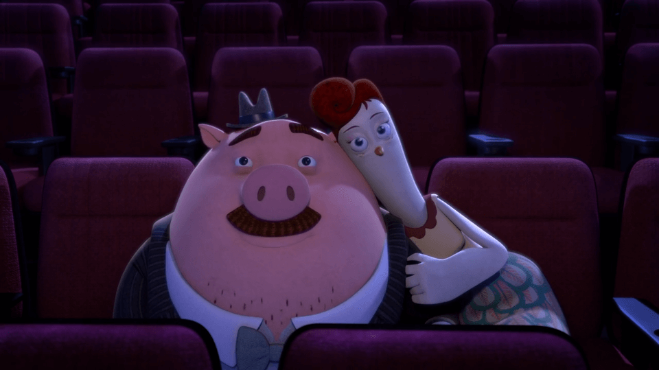 pig and chicken at the movies