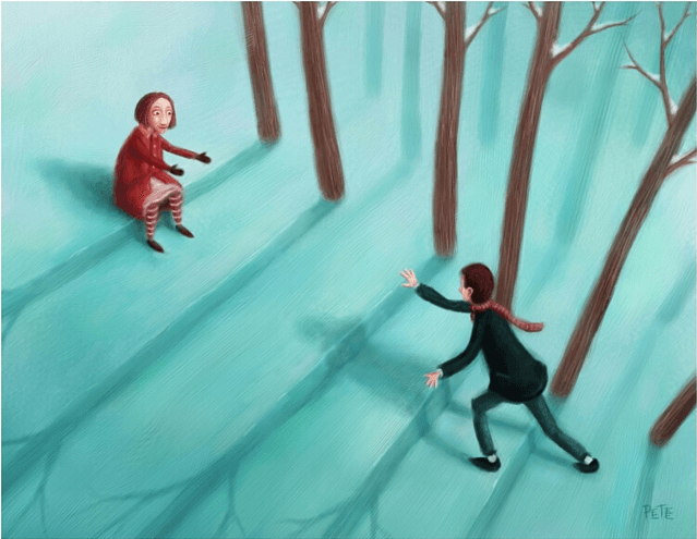 people reaching for each other take