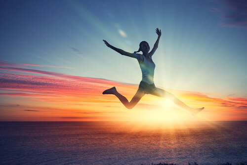 woman jumping