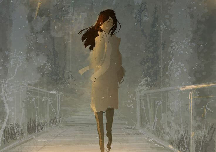 woman walking happily because she let go of what hurt her