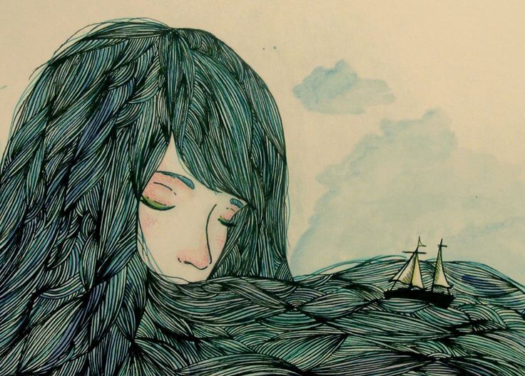 boat in lady's hair