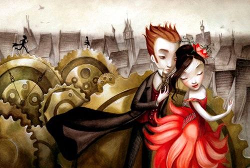 boy and girl dressed fancy