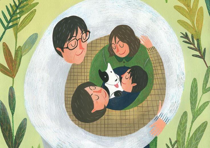 family hugging