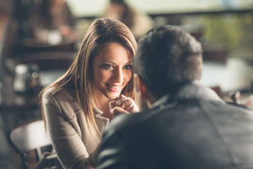 woman flirting smile