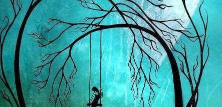 girl on tree swing