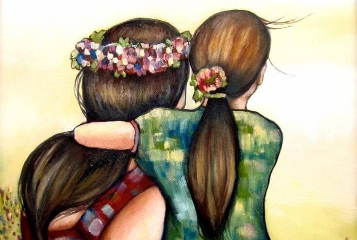 Daughter on Mother's Lap