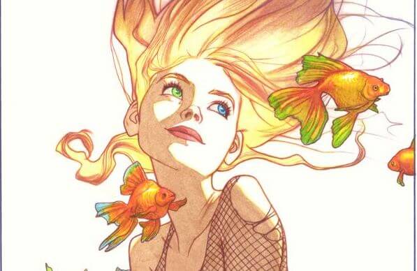 Woman and Goldfish
