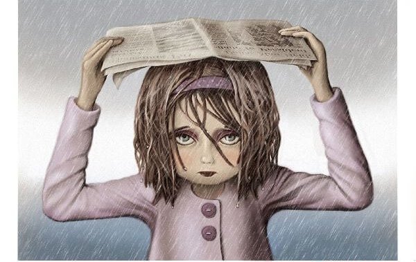 newspaper umbrella