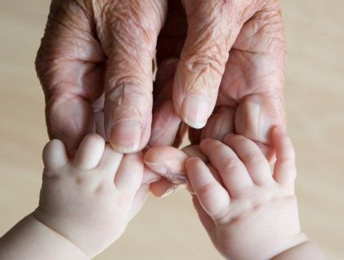 old and young hands