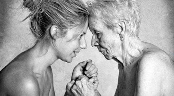 old and young woman