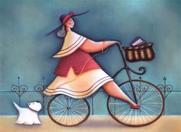 vrouw op een fiets