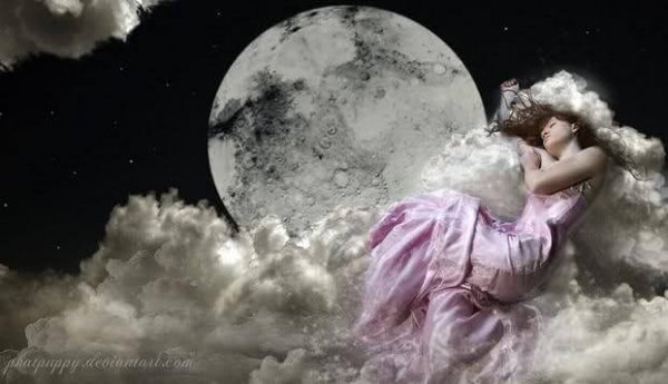 woman sleeping on cloud