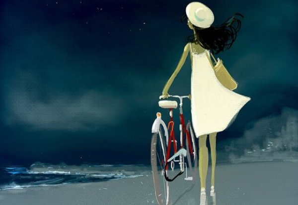 woman with bike
