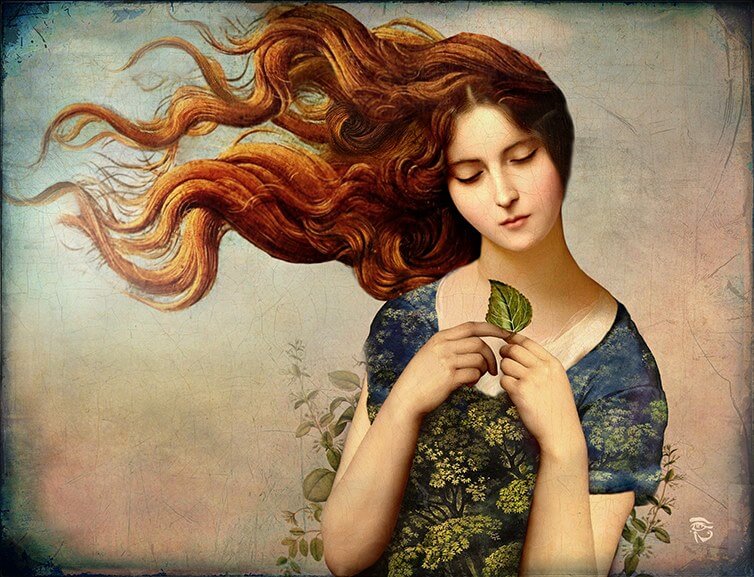 woman with hair in wind