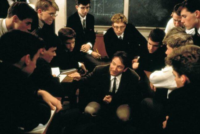Dead Poets Society Students Around Teacher