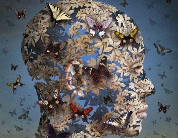 Head Made of Butterflies