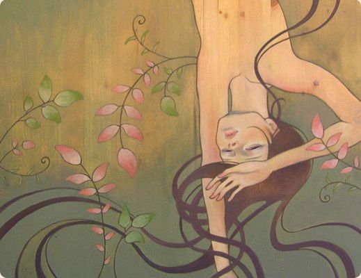 Naked Woman Hanging Upside Down