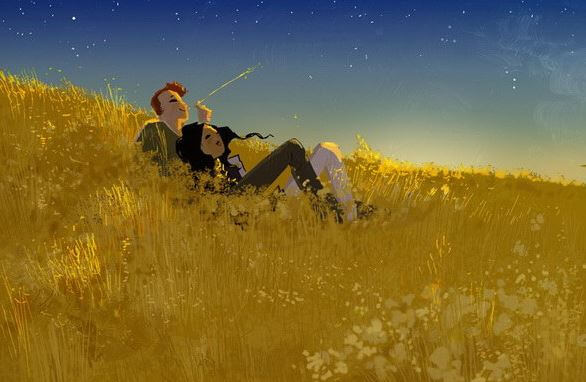 couple looking at the sky