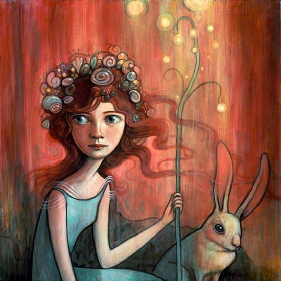 girl and bunny