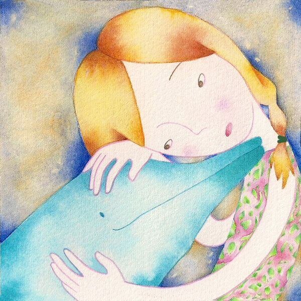 girl and dolphin