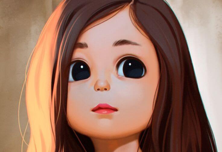 girl with black eyes