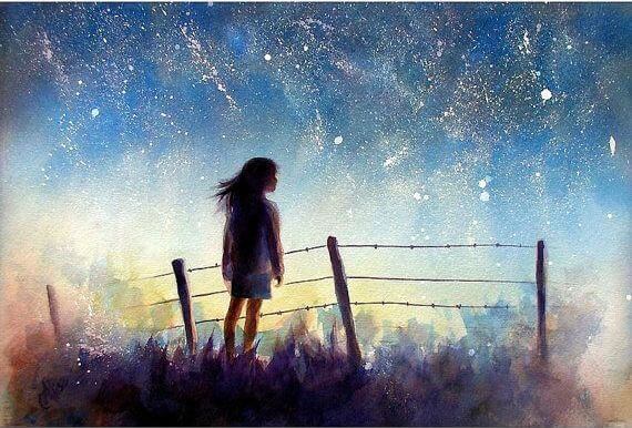 girl and night sky healthily