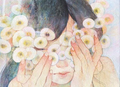 flowers and hands on face hypersensitive
