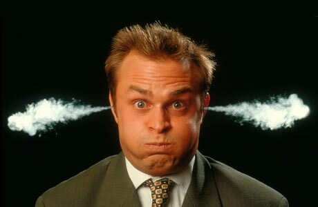 man with steam coming out of his ears