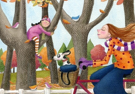 mother on bicycle