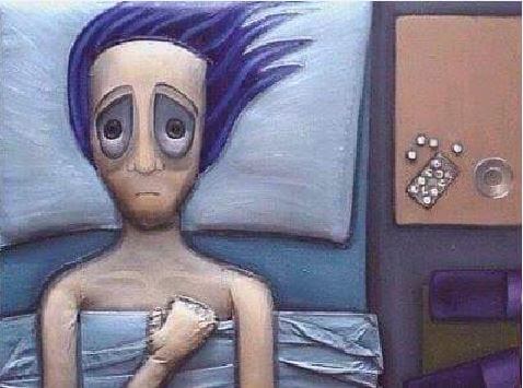 sad cartoon man