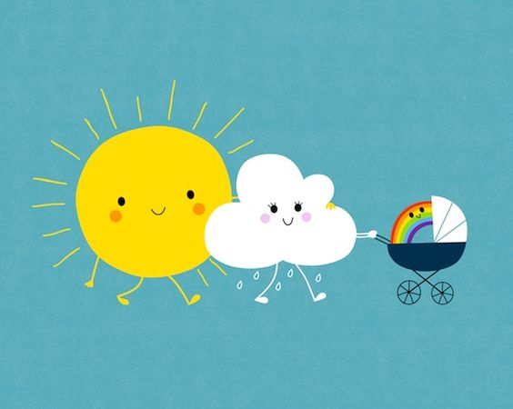 sun with clouds representing family