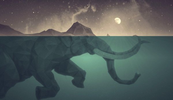 swimming elephant