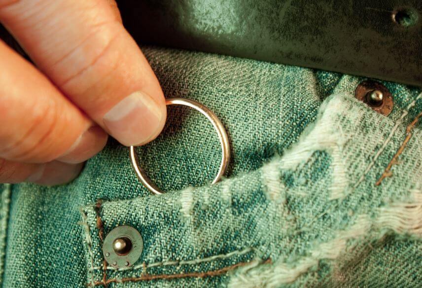 wedding ring in pocket