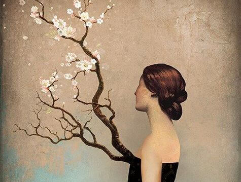 woman looking at a tree