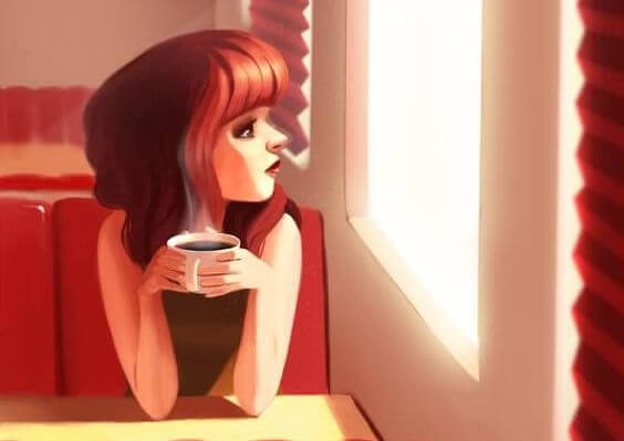 woman with coffee