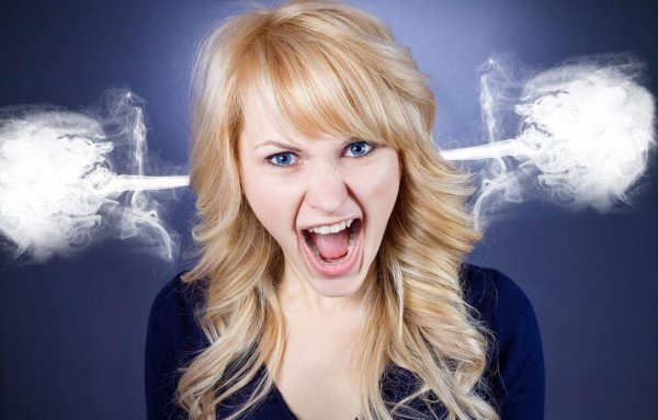 woman with steam coming out of her ears