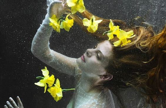 woman with yellow irises