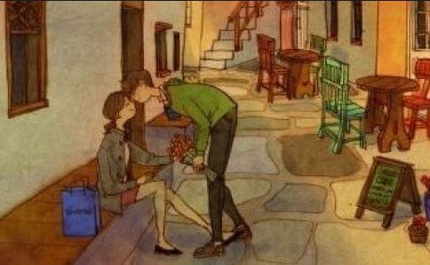 couple kissing in the street