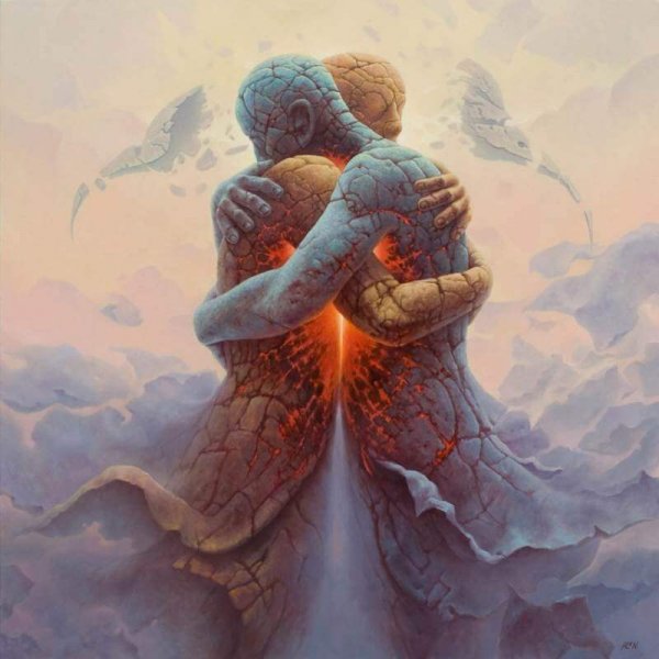 earth people hugging