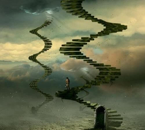 floating spiral staircase