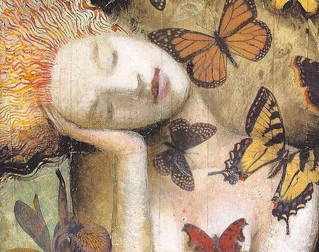 girl and butterflies