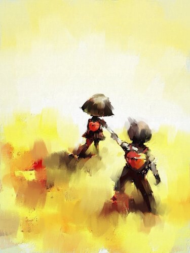 kids holding hands never