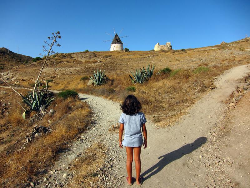 little girl at dividing path